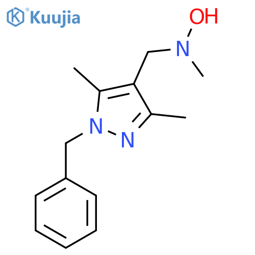 N-(1-benzyl-3,5-dimethyl-1H-pyrazol-4-yl)methyl-N-methylhydroxylamine structure