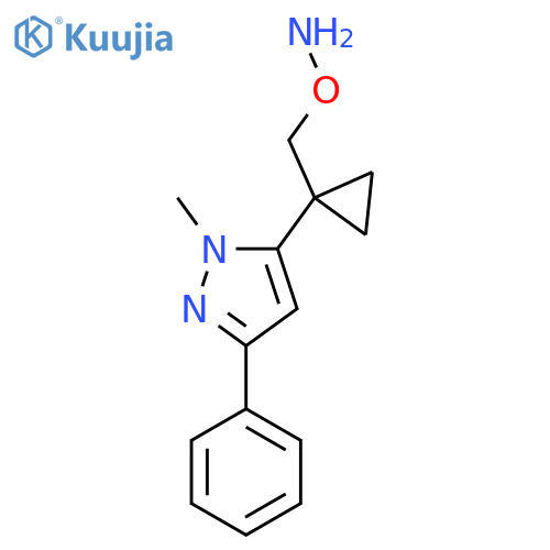 O-{1-(1-methyl-3-phenyl-1H-pyrazol-5-yl)cyclopropylmethyl}hydroxylamine structure