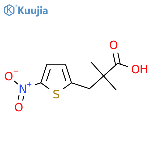 2,2-dimethyl-3-(5-nitrothiophen-2-yl)propanoic acid structure
