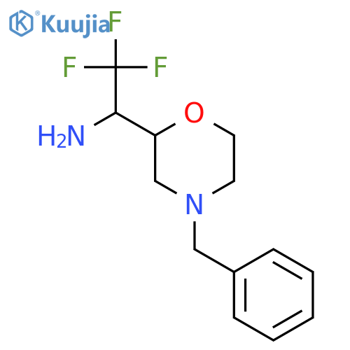 1-(4-benzylmorpholin-2-yl)-2,2,2-trifluoroethan-1-amine structure