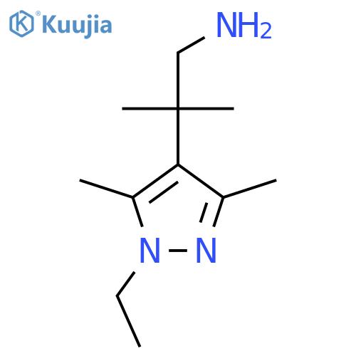 2-(1-ethyl-3,5-dimethyl-1H-pyrazol-4-yl)-2-methylpropan-1-amine structure