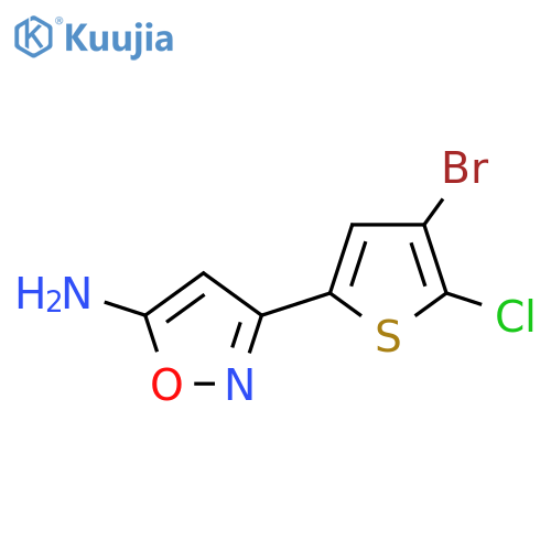 3-(4-bromo-5-chlorothiophen-2-yl)-1,2-oxazol-5-amine structure