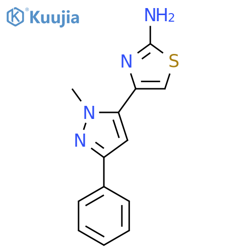 4-(1-methyl-3-phenyl-1H-pyrazol-5-yl)-1,3-thiazol-2-amine structure