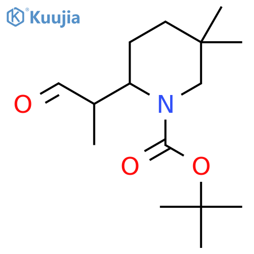 tert-butyl 5,5-dimethyl-2-(1-oxopropan-2-yl)piperidine-1-carboxylate structure