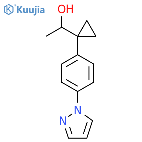 1-{1-4-(1H-pyrazol-1-yl)phenylcyclopropyl}ethan-1-ol structure