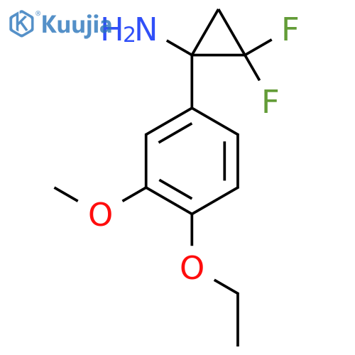 1-(4-ethoxy-3-methoxyphenyl)-2,2-difluorocyclopropan-1-amine structure