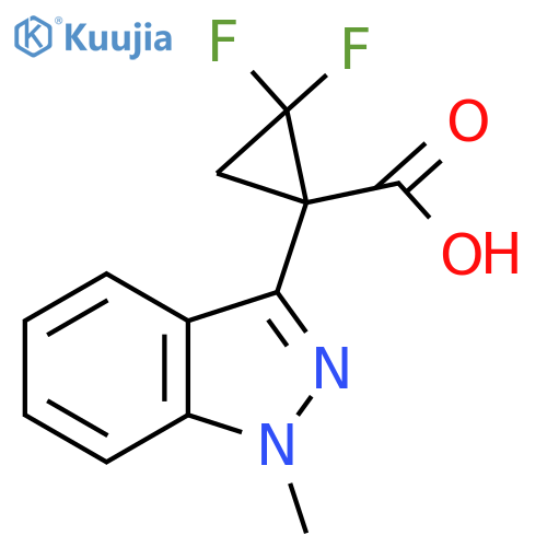 2,2-difluoro-1-(1-methyl-1H-indazol-3-yl)cyclopropane-1-carboxylic acid structure