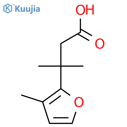 3-methyl-3-(3-methylfuran-2-yl)butanoic acid structure