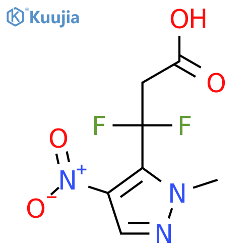 3,3-difluoro-3-(1-methyl-4-nitro-1H-pyrazol-5-yl)propanoic acid structure