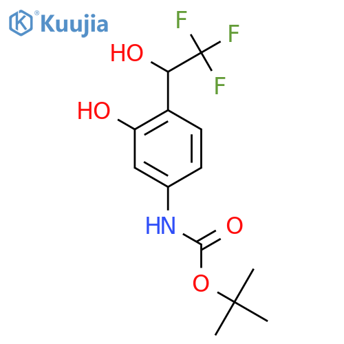 tert-butyl N-3-hydroxy-4-(2,2,2-trifluoro-1-hydroxyethyl)phenylcarbamate structure