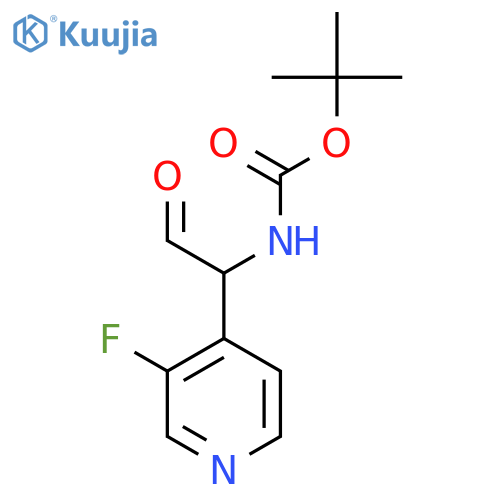 tert-butyl N-1-(3-fluoropyridin-4-yl)-2-oxoethylcarbamate structure