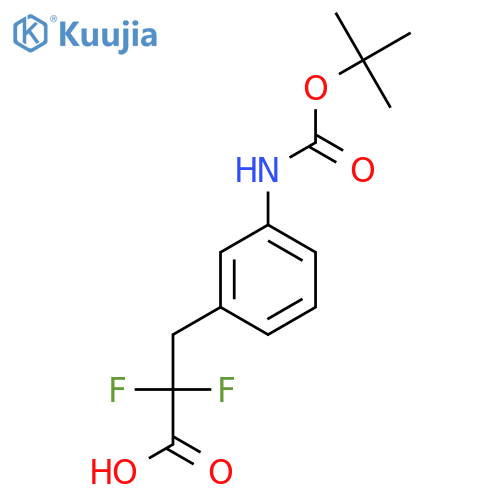 3-(3-{(tert-butoxy)carbonylamino}phenyl)-2,2-difluoropropanoic acid structure