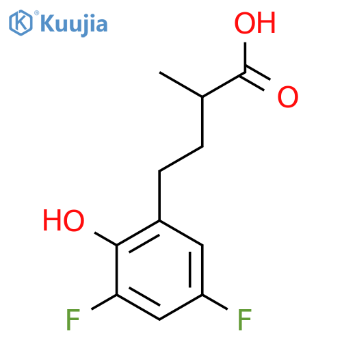 4-(3,5-difluoro-2-hydroxyphenyl)-2-methylbutanoic acid structure