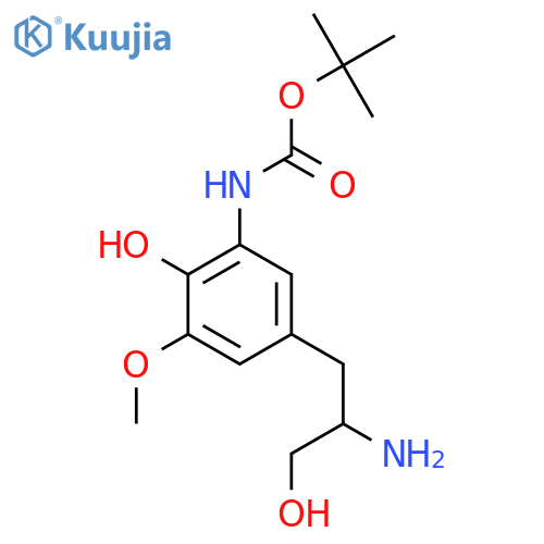 tert-butyl N-5-(2-amino-3-hydroxypropyl)-2-hydroxy-3-methoxyphenylcarbamate structure