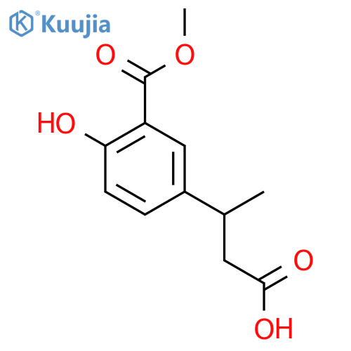3-4-hydroxy-3-(methoxycarbonyl)phenylbutanoic acid structure