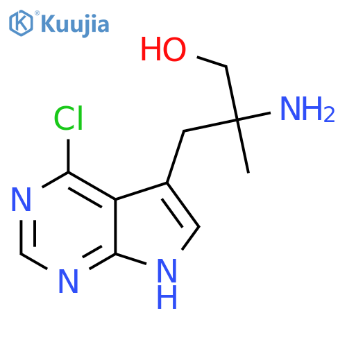 2-amino-3-{4-chloro-7H-pyrrolo2,3-dpyrimidin-5-yl}-2-methylpropan-1-ol structure