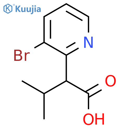 2-(3-bromopyridin-2-yl)-3-methylbutanoic acid structure