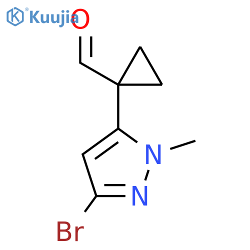1-(3-bromo-1-methyl-1H-pyrazol-5-yl)cyclopropane-1-carbaldehyde structure