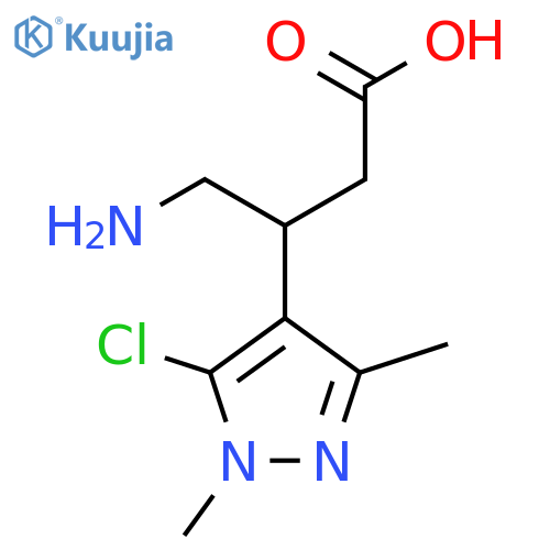 4-amino-3-(5-chloro-1,3-dimethyl-1H-pyrazol-4-yl)butanoic acid structure