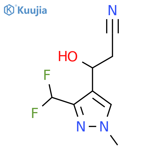3-3-(difluoromethyl)-1-methyl-1H-pyrazol-4-yl-3-hydroxypropanenitrile structure