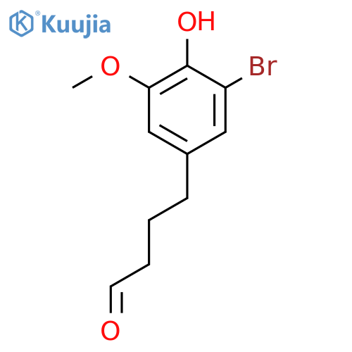 4-(3-bromo-4-hydroxy-5-methoxyphenyl)butanal structure