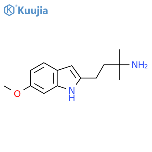 4-(6-methoxy-1H-indol-2-yl)-2-methylbutan-2-amine structure