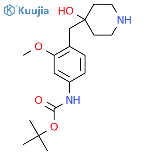 tert-butyl N-{4-(4-hydroxypiperidin-4-yl)methyl-3-methoxyphenyl}carbamate structure