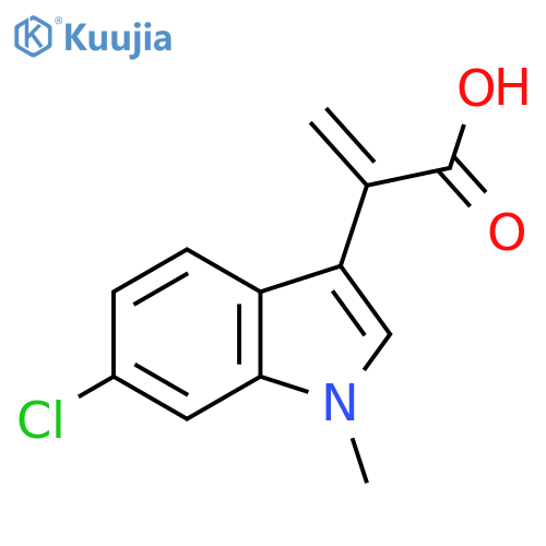 2-(6-chloro-1-methyl-1H-indol-3-yl)prop-2-enoic acid structure