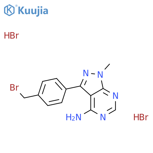 3-4-(bromomethyl)phenyl-1-methyl-1H-pyrazolo3,4-dpyrimidin-4-amine dihydrobromide structure