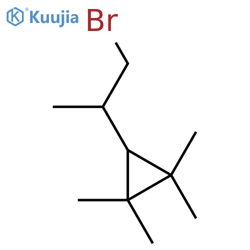 3-(1-bromopropan-2-yl)-1,1,2,2-tetramethylcyclopropane structure