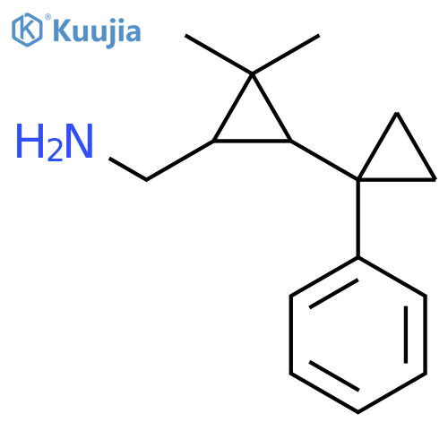 2,2-dimethyl-3-(1-phenylcyclopropyl)cyclopropylmethanamine structure