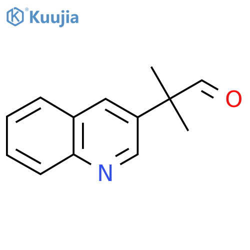2-methyl-2-(quinolin-3-yl)propanal structure