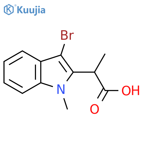 2-(3-bromo-1-methyl-1H-indol-2-yl)propanoic acid structure