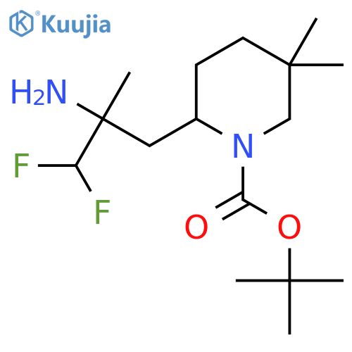 tert-butyl 2-(2-amino-3,3-difluoro-2-methylpropyl)-5,5-dimethylpiperidine-1-carboxylate structure