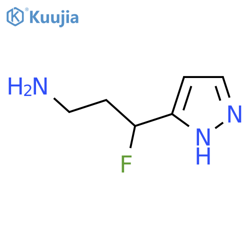 3-fluoro-3-(1H-pyrazol-3-yl)propan-1-amine structure
