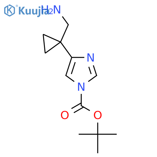 tert-butyl 4-1-(aminomethyl)cyclopropyl-1H-imidazole-1-carboxylate structure