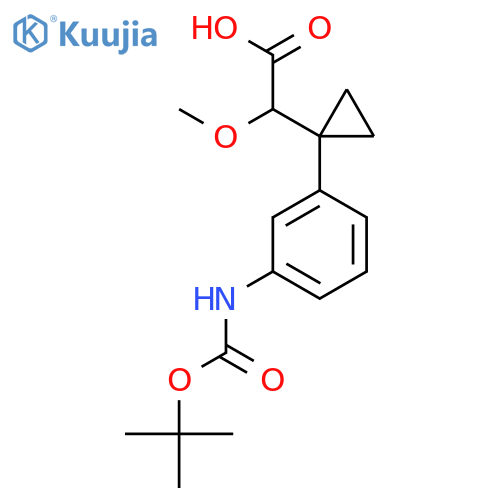 2-[1-(3-{[(Tert-butoxy)carbonyl]amino}phenyl)cyclopropyl]-2-methoxyacetic acid structure