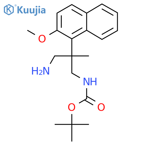 tert-butyl N-3-amino-2-(2-methoxynaphthalen-1-yl)-2-methylpropylcarbamate structure