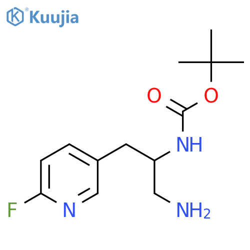 tert-butyl N-1-amino-3-(6-fluoropyridin-3-yl)propan-2-ylcarbamate structure