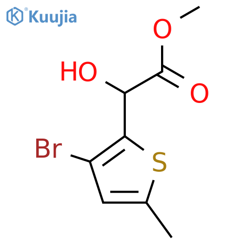 methyl 2-(3-bromo-5-methylthiophen-2-yl)-2-hydroxyacetate structure