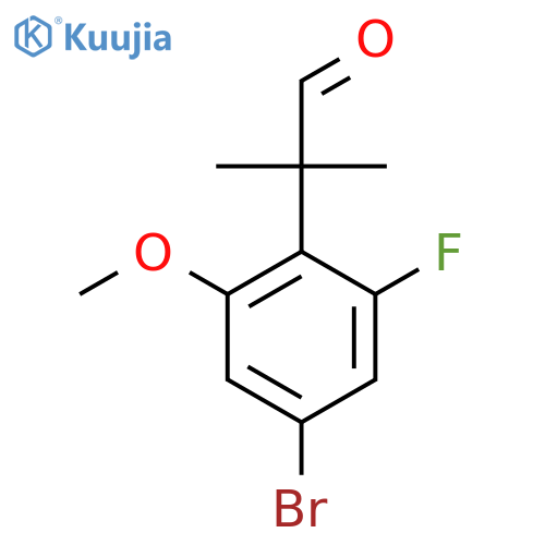 2-(4-bromo-2-fluoro-6-methoxyphenyl)-2-methylpropanal structure