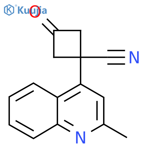 1-(2-methylquinolin-4-yl)-3-oxocyclobutane-1-carbonitrile structure