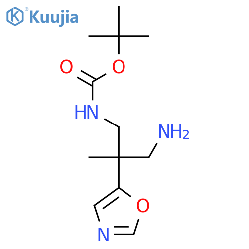 tert-butyl N-3-amino-2-methyl-2-(1,3-oxazol-5-yl)propylcarbamate structure