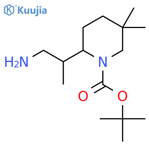 tert-butyl 2-(1-aminopropan-2-yl)-5,5-dimethylpiperidine-1-carboxylate structure
