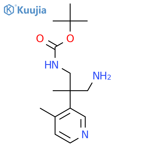 tert-butyl N-3-amino-2-methyl-2-(4-methylpyridin-3-yl)propylcarbamate structure