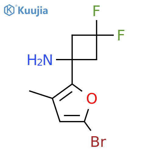 1-(5-bromo-3-methylfuran-2-yl)-3,3-difluorocyclobutan-1-amine structure