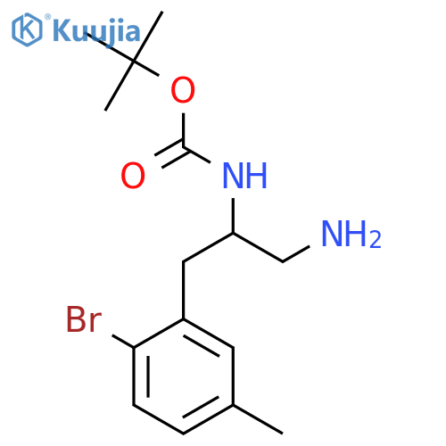 tert-butyl N-1-amino-3-(2-bromo-5-methylphenyl)propan-2-ylcarbamate structure
