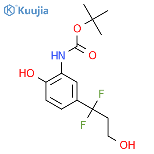 tert-butyl N-5-(1,1-difluoro-3-hydroxypropyl)-2-hydroxyphenylcarbamate structure