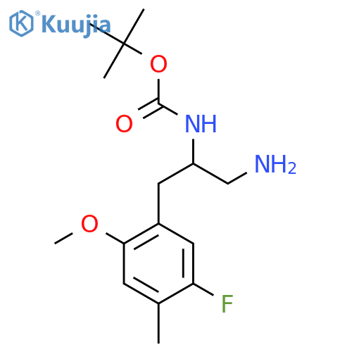 tert-butyl N-1-amino-3-(5-fluoro-2-methoxy-4-methylphenyl)propan-2-ylcarbamate structure