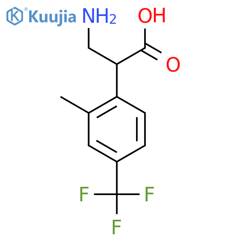 3-amino-2-2-methyl-4-(trifluoromethyl)phenylpropanoic acid structure